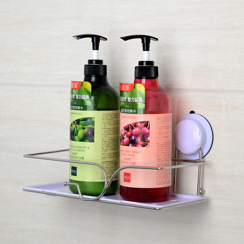 浴室收納新選擇 樂貼不銹鋼免打孔置物架，輕松打造整潔空間